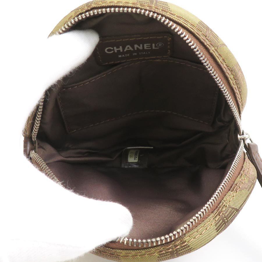 Chanel CHANEL Clutch Bag Pouch New Travel Line Nylon Jacquard Khaki Brown Women's e60499g Size ONE SIZE - 3 Thumbnail