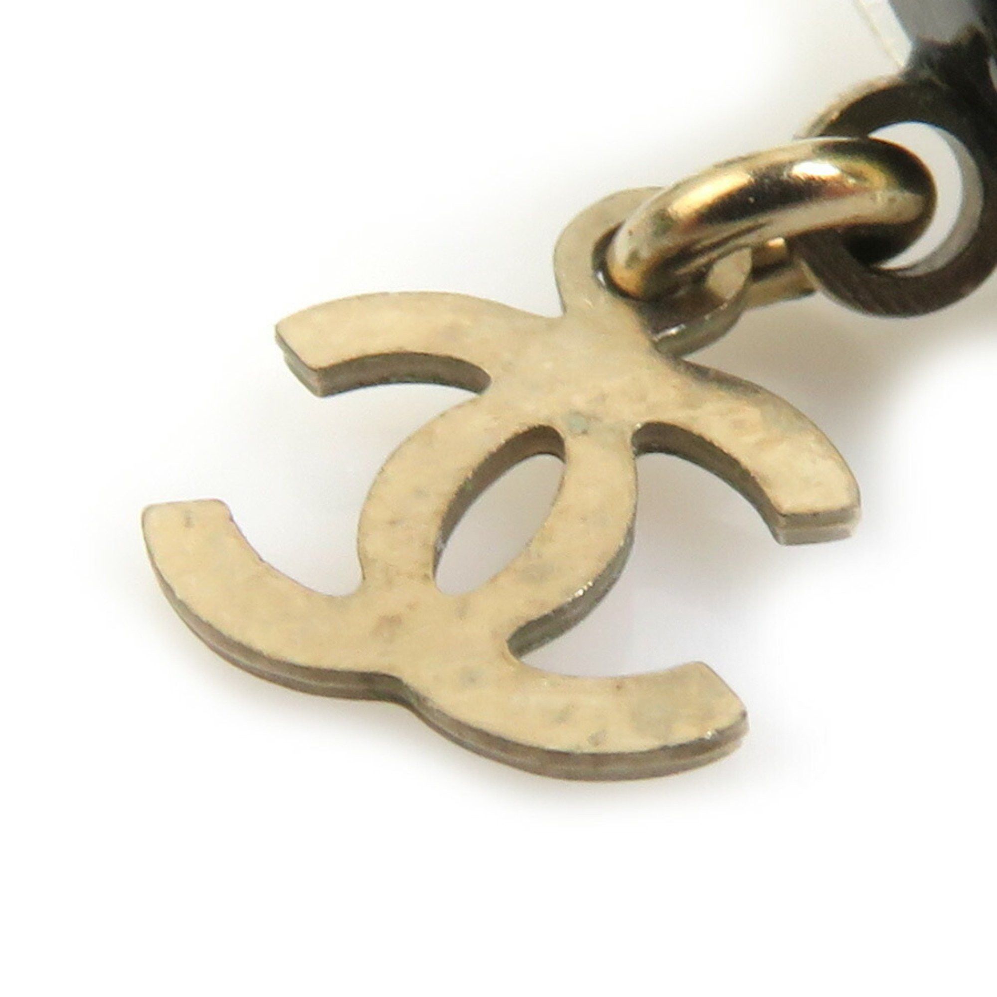 Chanel CHANEL Earrings, Resin, Metal, Black x White Gold, Women's, r10618g Size ONE SIZE - 4 Thumbnail