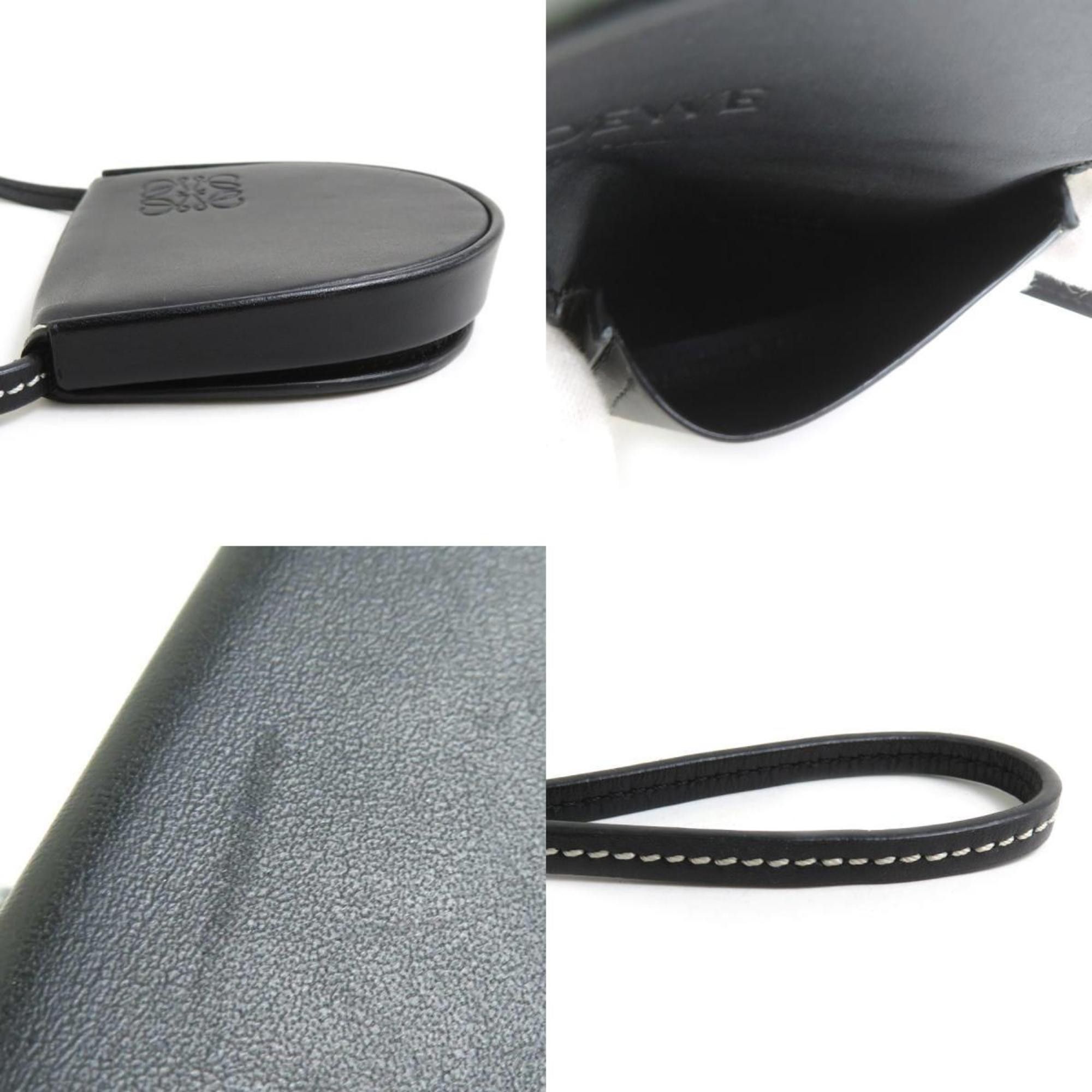 Loewe LOEWE Wallet/Coin Case Heel Pouch Leather Black Women's e60519a Size ONE SIZE - 4 Thumbnail