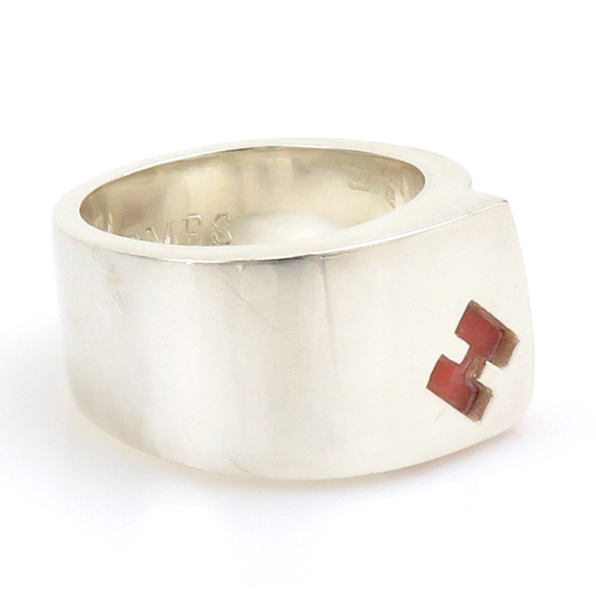 Hermes Hermes Ring, Silver 925, Silver, Orange, Women's e60488a Size ONE SIZE - 2 Thumbnail