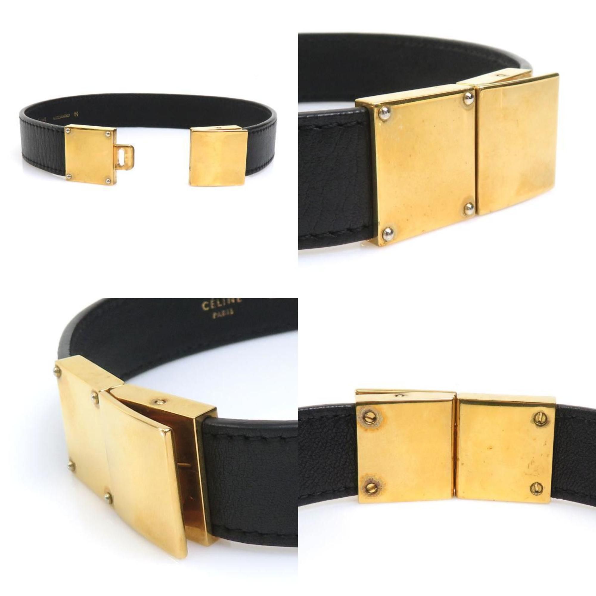 Celine CELINE choker leather black women's 56197g Size ONE SIZE - 4 Thumbnail