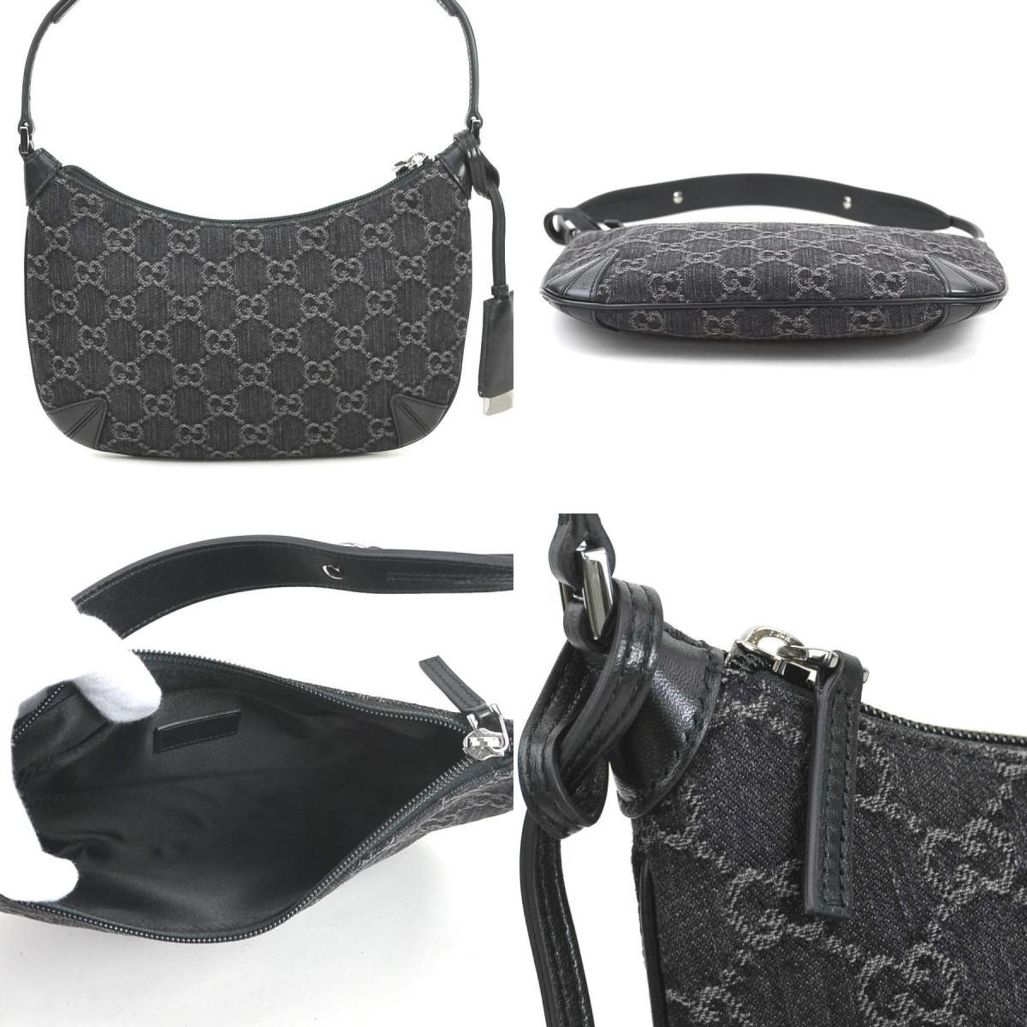 Gucci GUCCI Shoulder Bag GG Denim Horsebit Small Leather Black Women's 774719 e60472g Size ONE SIZE - 3 Thumbnail