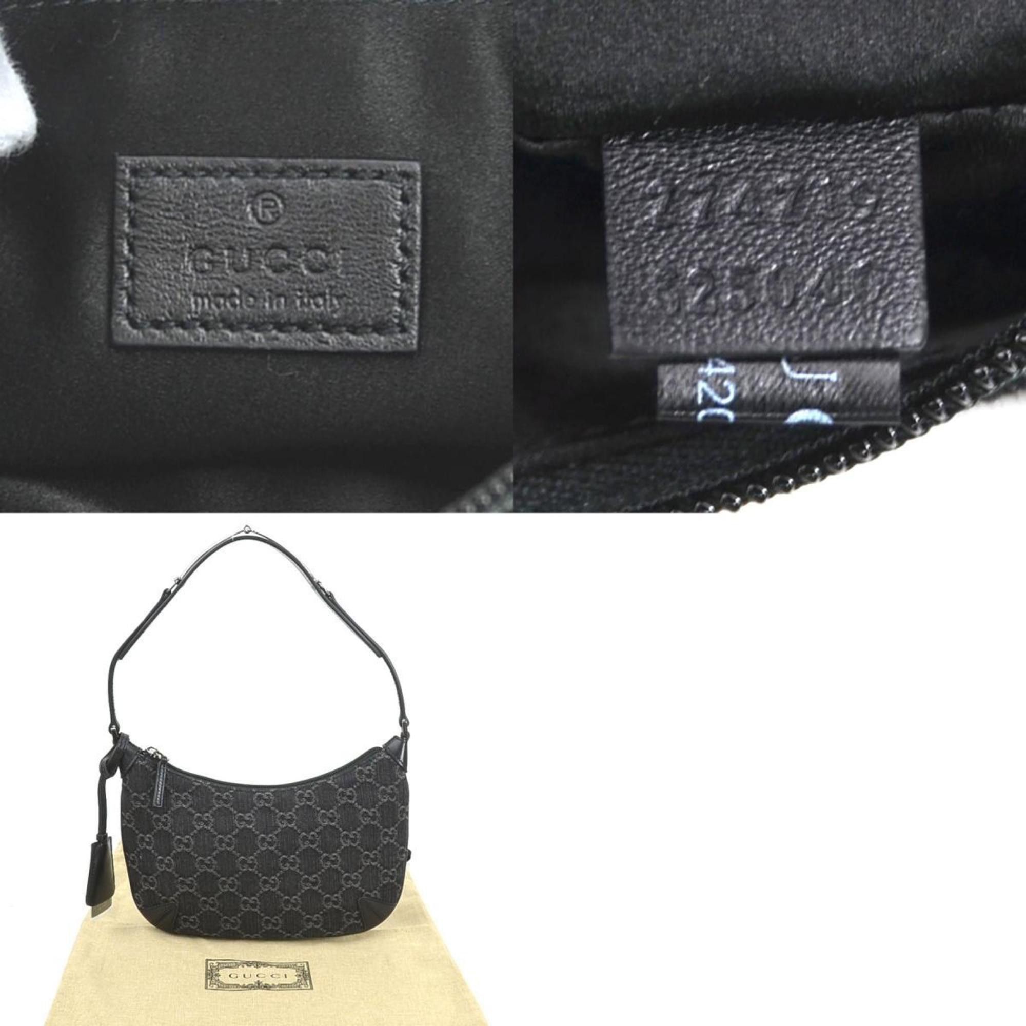 Gucci GUCCI Shoulder Bag GG Denim Horsebit Small Leather Black Women's 774719 e60472g Size ONE SIZE - 5 Thumbnail