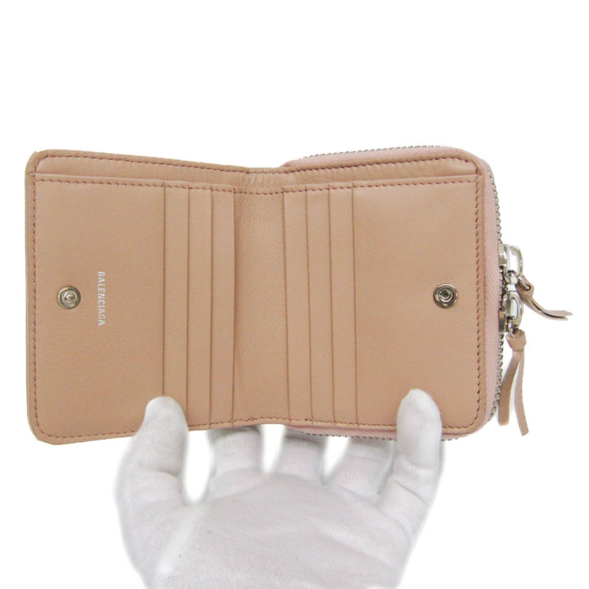 Balenciaga Balenciaga PAPIER ZA BILLFOLD 371662 Women's Calfskin Wallet (bi-fold) Beige Size ONE SIZE - 3 Thumbnail