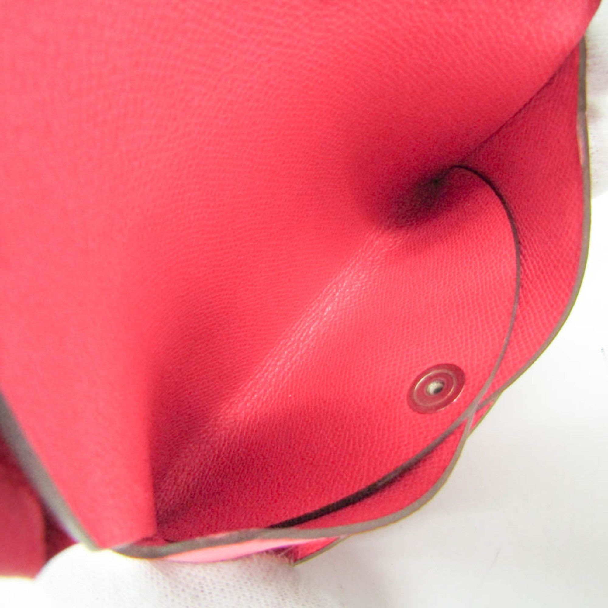 Hermes Hermes Calvi Duo Leather Card Case Ruby Size ONE SIZE - 4 Thumbnail