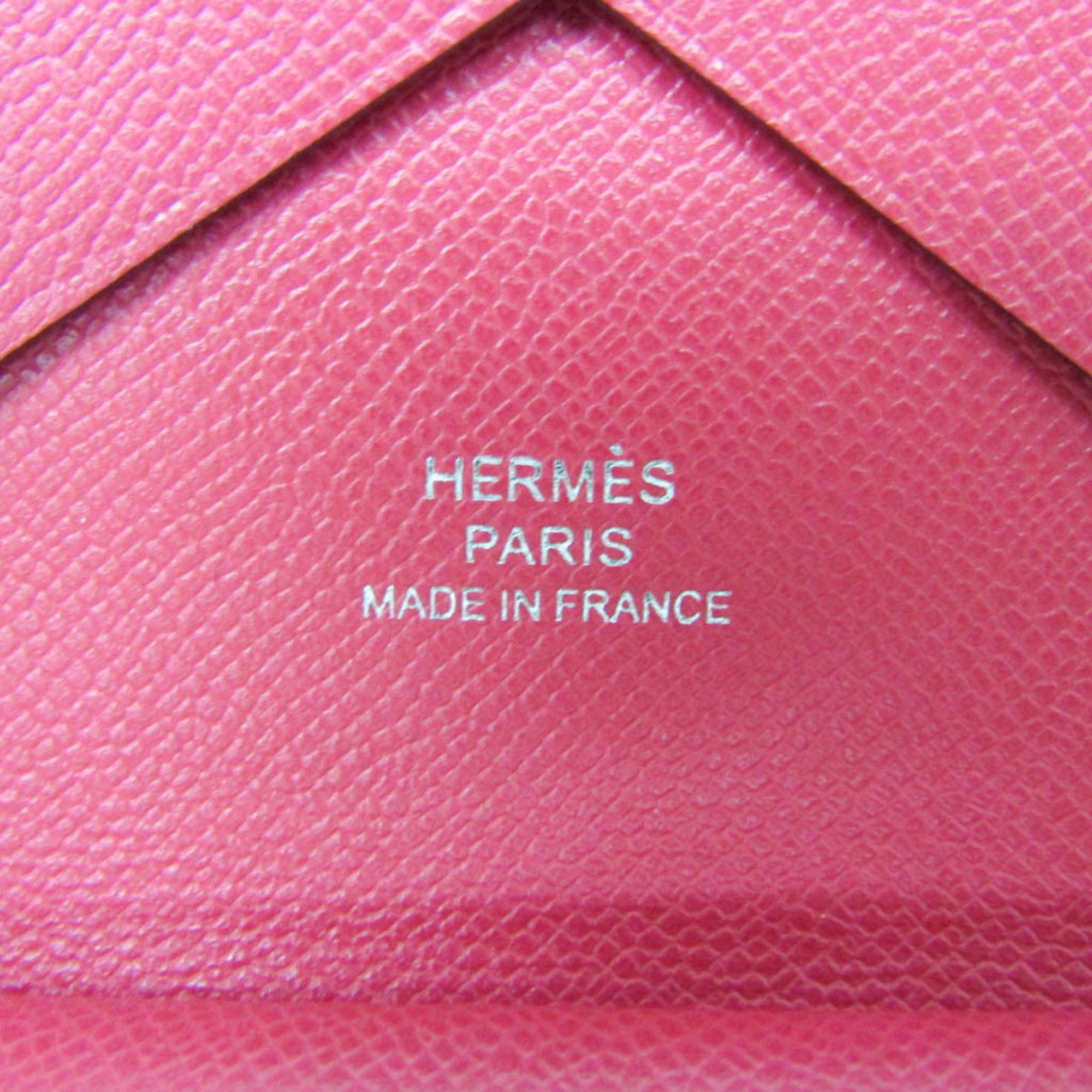 Hermes Hermes Calvi Duo Leather Card Case Ruby Size ONE SIZE - 9 Thumbnail
