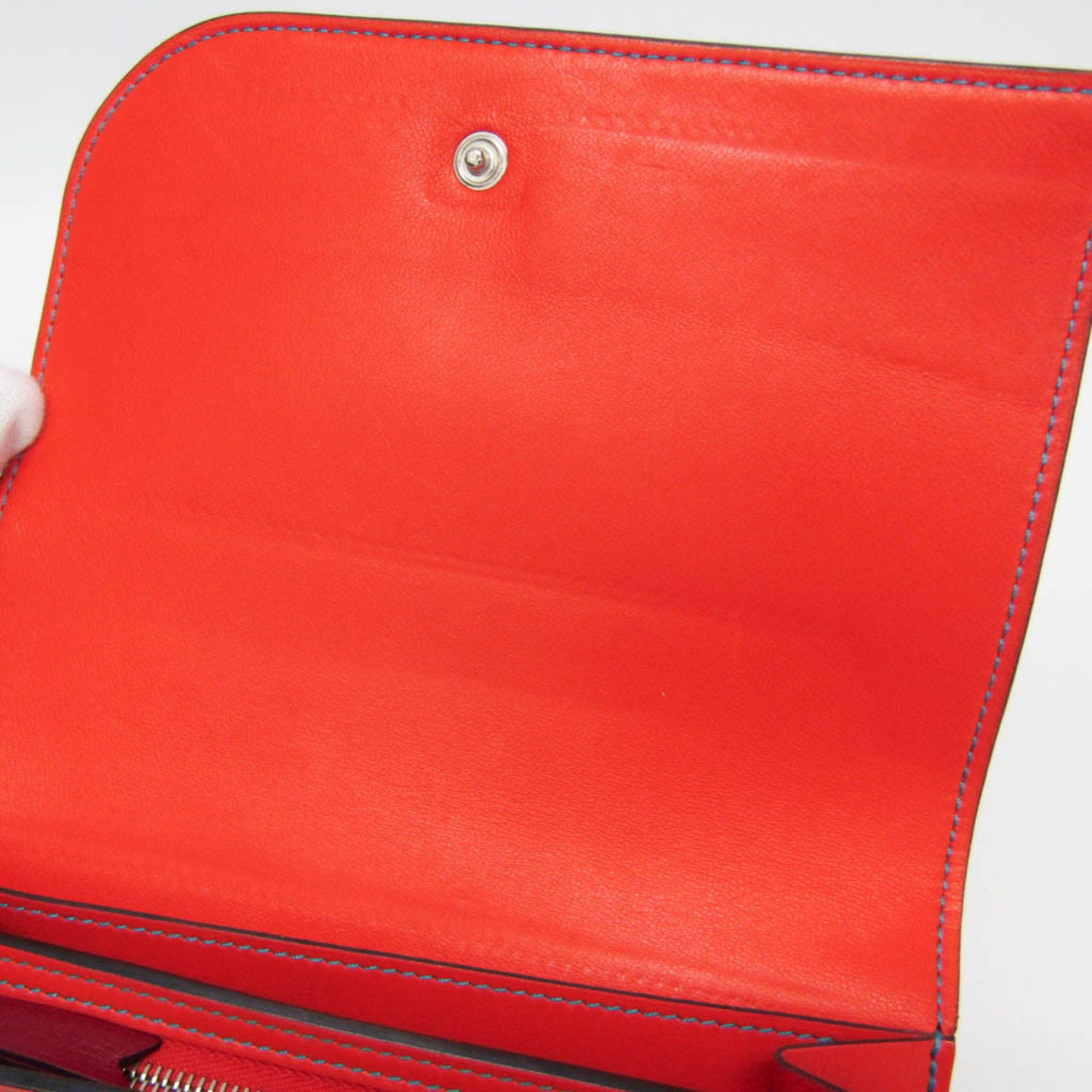 Hermes Hermes Camayeu Long Wallet Men,Women Leather Long Wallet (bi-fold) Bleu Saphir,Orange Size ONE SIZE - 12 Thumbnail