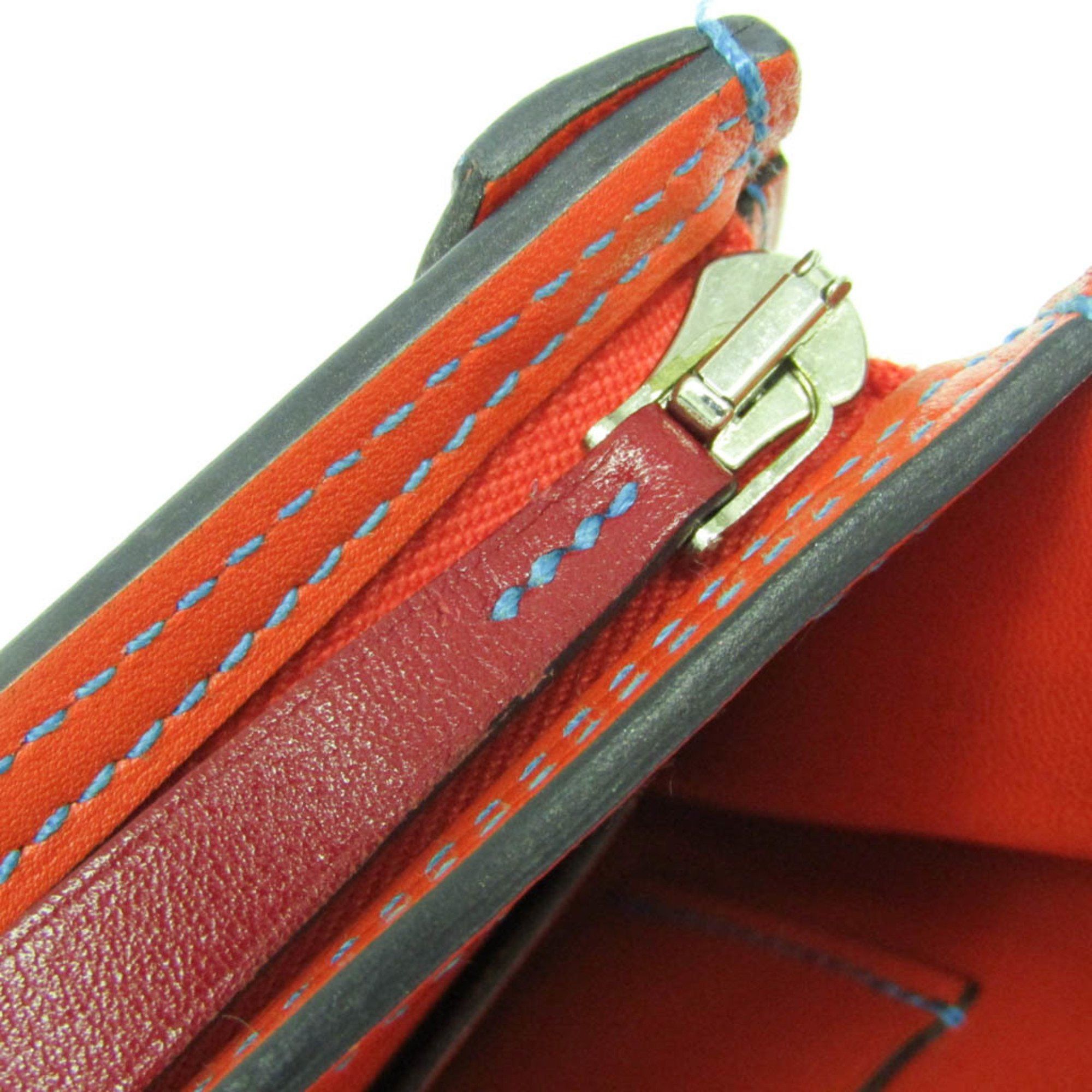 Hermes Hermes Camayeu Long Wallet Men,Women Leather Long Wallet (bi-fold) Bleu Saphir,Orange Size ONE SIZE - 10 Thumbnail