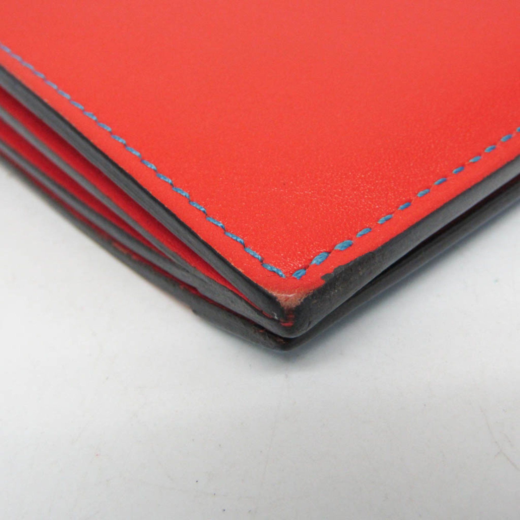 Hermes Hermes Camayeu Long Wallet Men,Women Leather Long Wallet (bi-fold) Bleu Saphir,Orange Size ONE SIZE - 4 Thumbnail