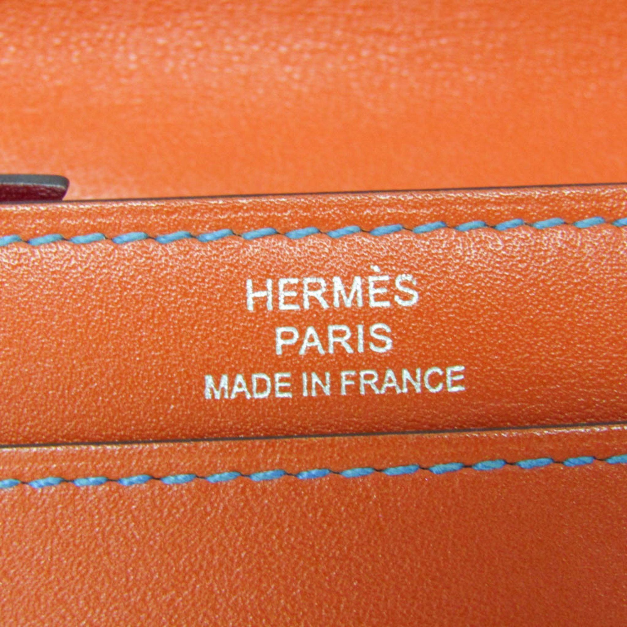 Hermes Hermes Camayeu Long Wallet Men,Women Leather Long Wallet (bi-fold) Bleu Saphir,Orange Size ONE SIZE - 13 Thumbnail