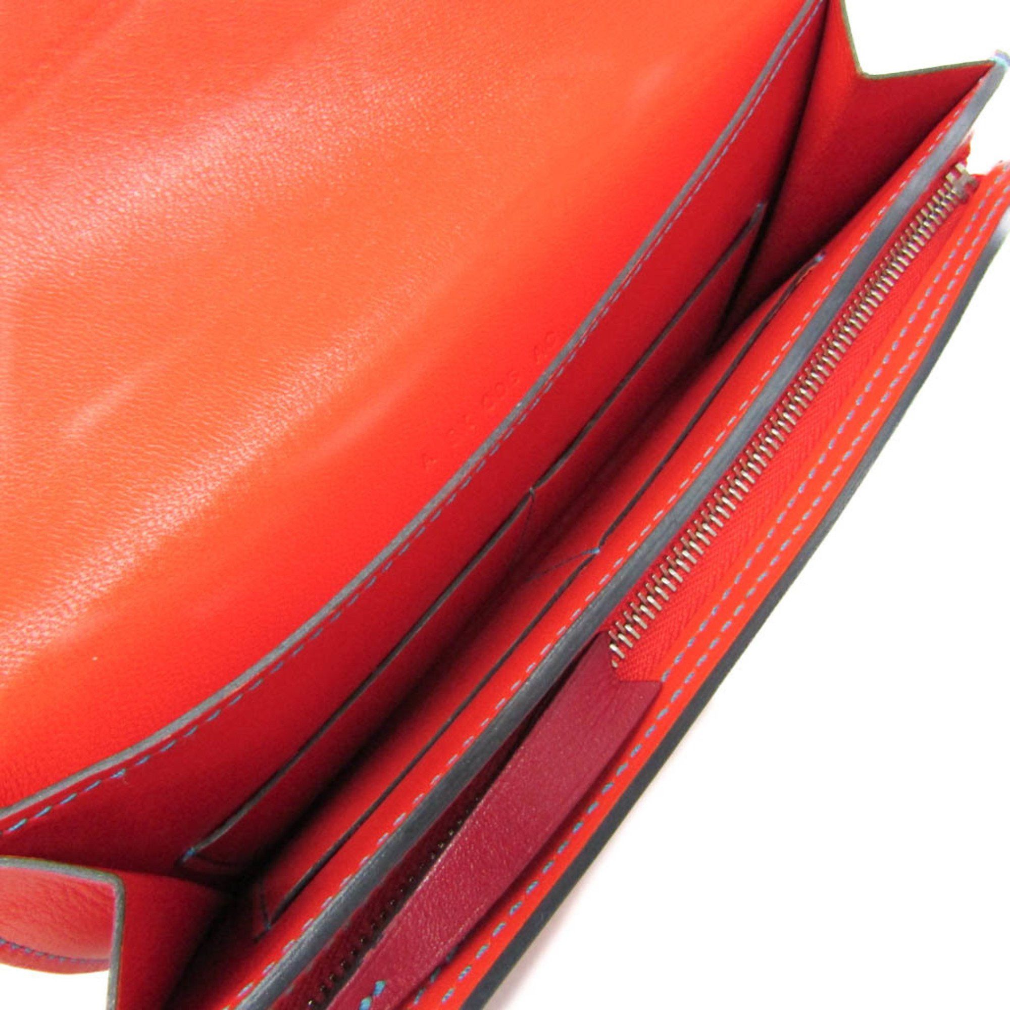 Hermes Hermes Camayeu Long Wallet Men,Women Leather Long Wallet (bi-fold) Bleu Saphir,Orange Size ONE SIZE - 3 Thumbnail