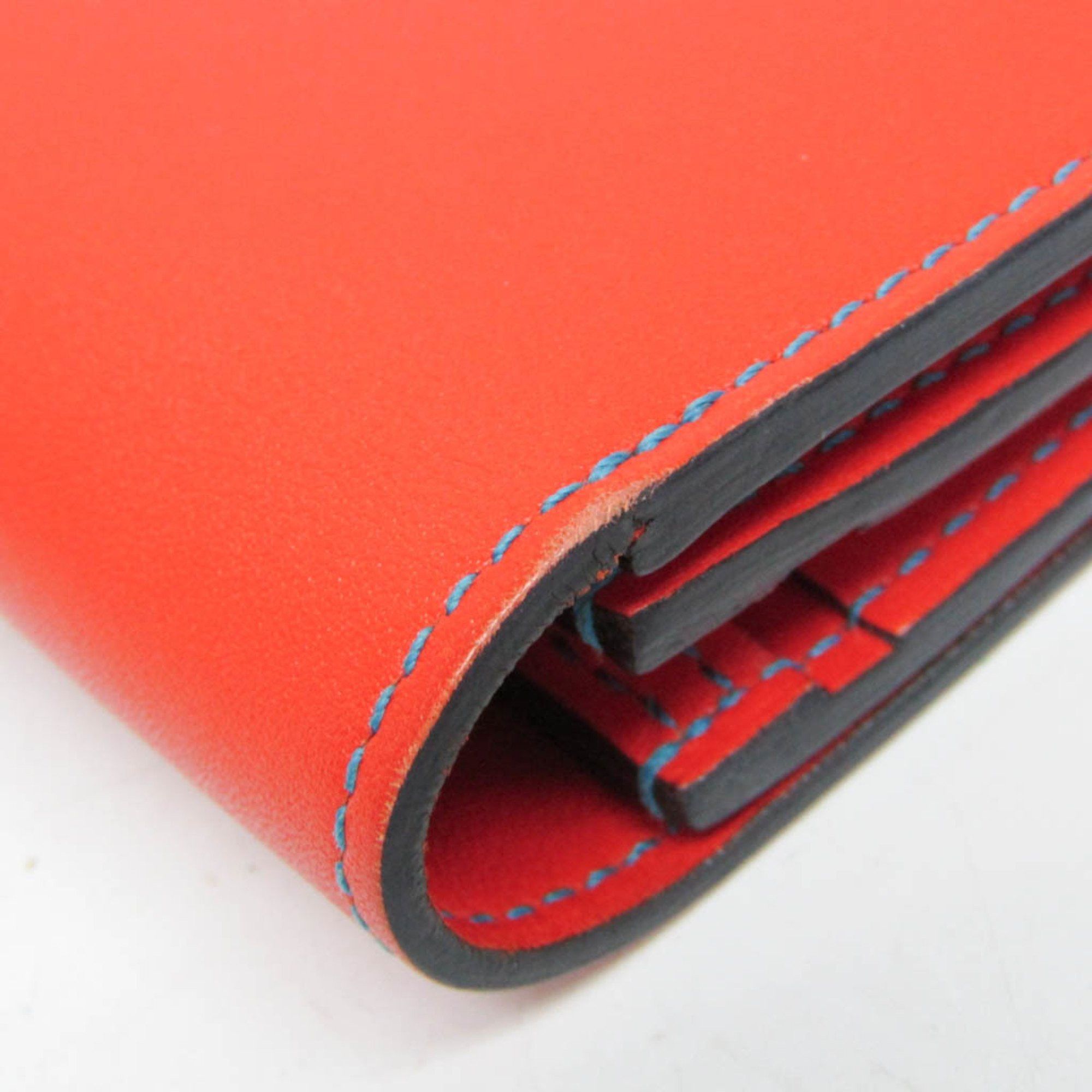 Hermes Hermes Camayeu Long Wallet Men,Women Leather Long Wallet (bi-fold) Bleu Saphir,Orange Size ONE SIZE - 7 Thumbnail