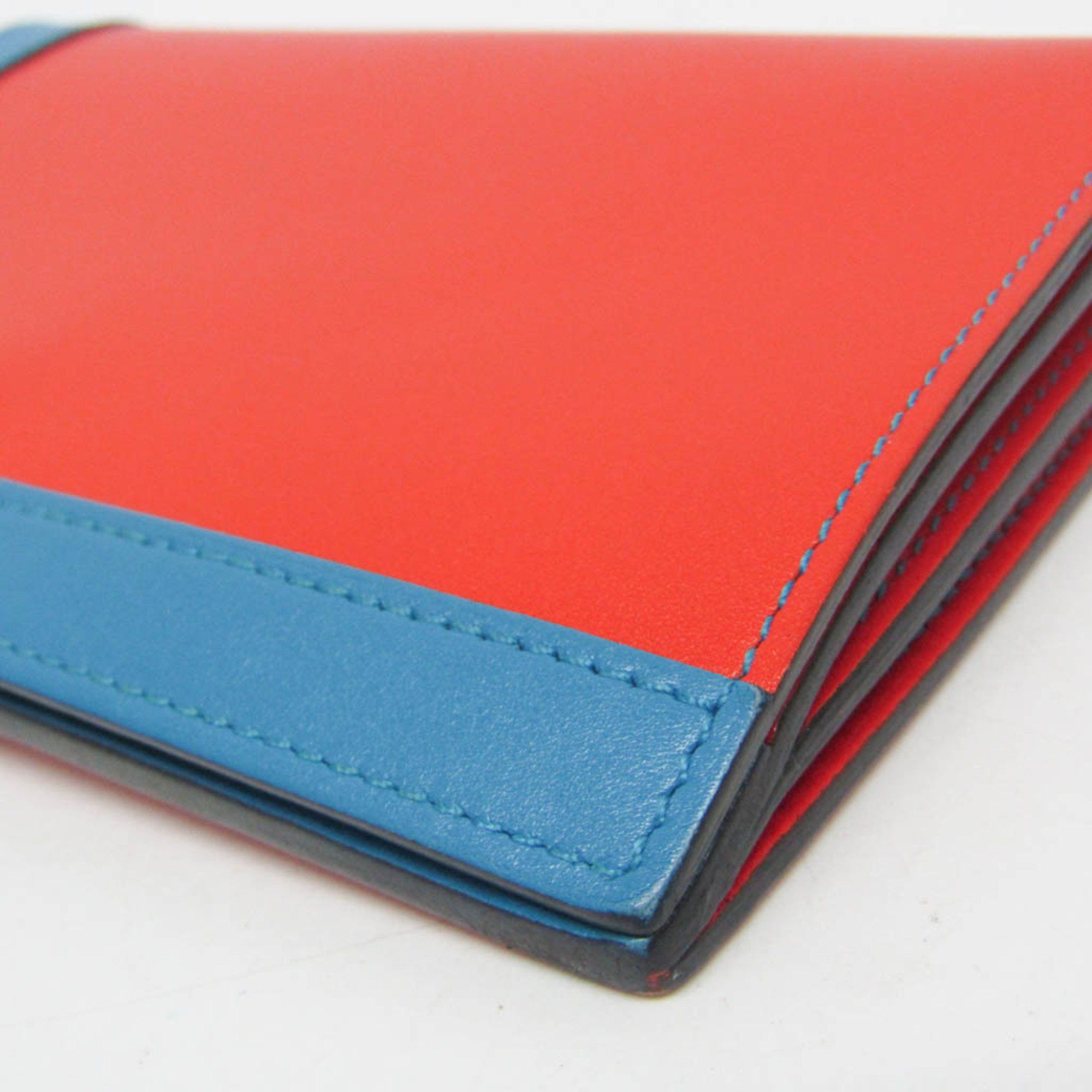 Hermes Hermes Camayeu Long Wallet Men,Women Leather Long Wallet (bi-fold) Bleu Saphir,Orange Size ONE SIZE - 5 Thumbnail