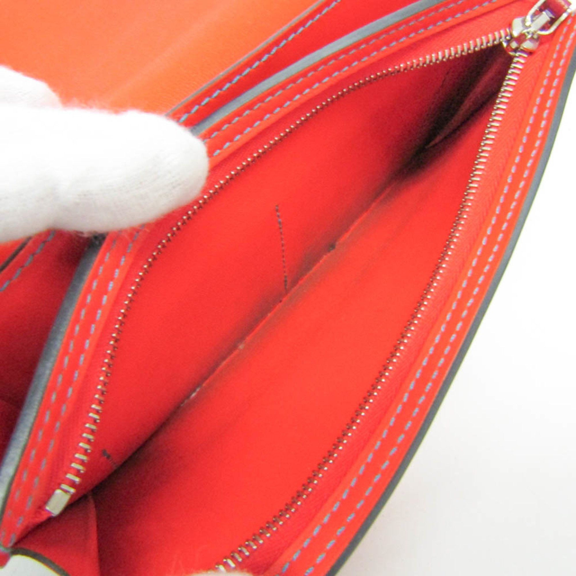 Hermes Hermes Camayeu Long Wallet Men,Women Leather Long Wallet (bi-fold) Bleu Saphir,Orange Size ONE SIZE - 11 Thumbnail