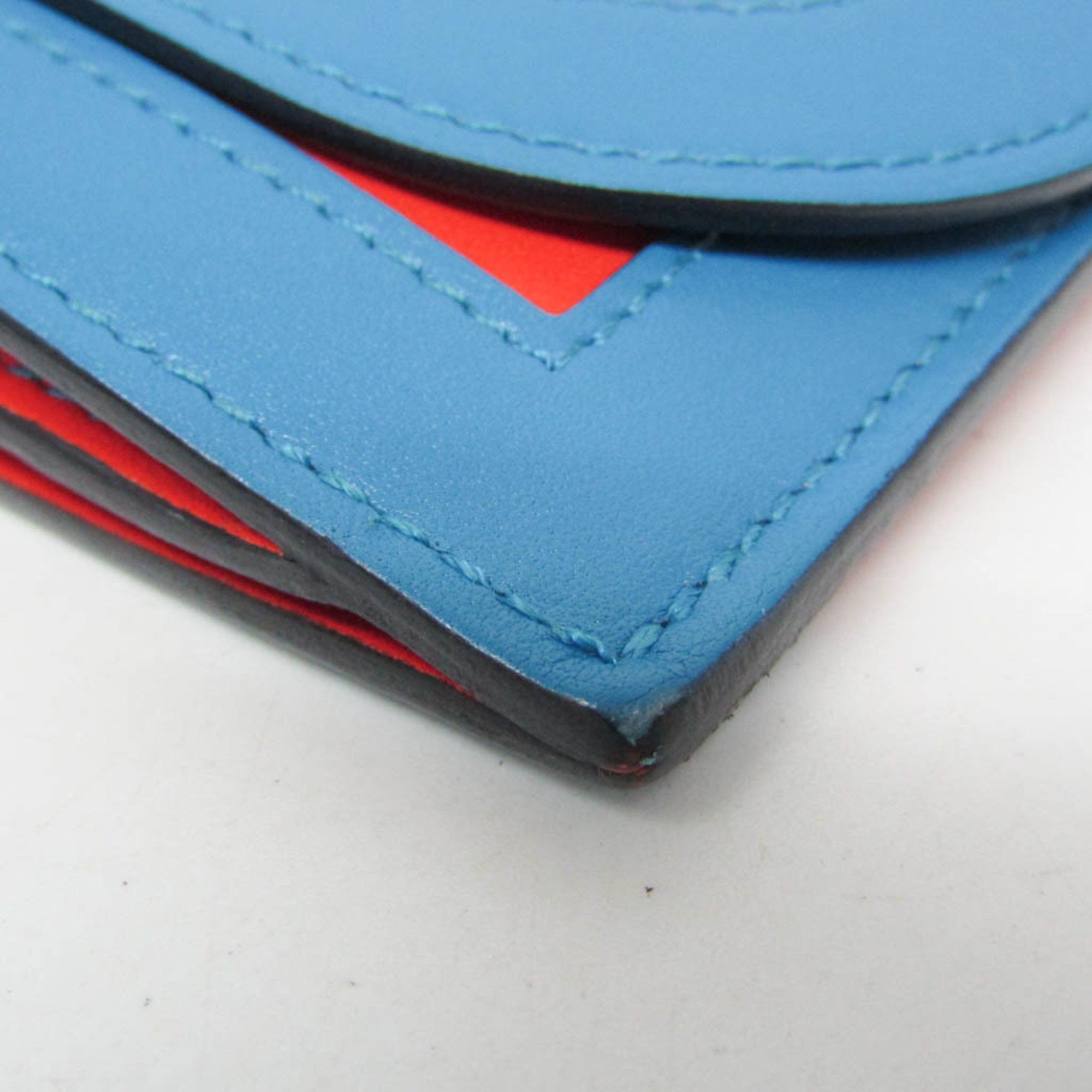 Hermes Hermes Camayeu Long Wallet Men,Women Leather Long Wallet (bi-fold) Bleu Saphir,Orange Size ONE SIZE - 6 Thumbnail