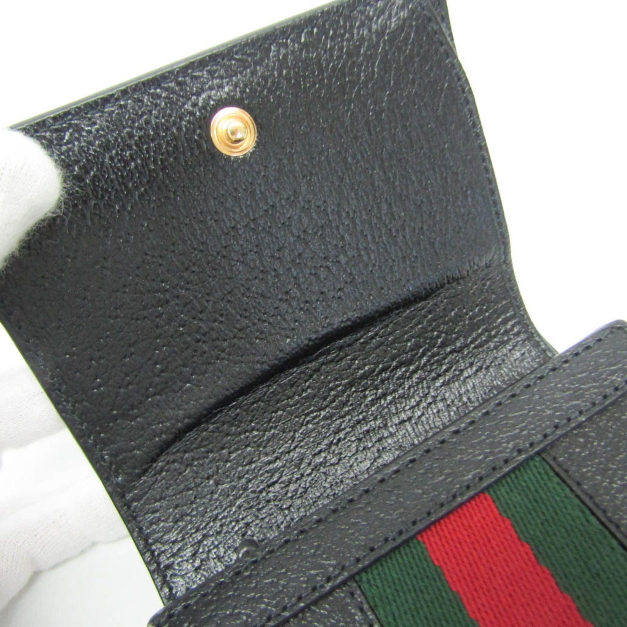 Gucci Gucci Ophidia Sherry Line Double G 719887 Men,Women Leather Wallet (bi-fold) Black Size ONE SIZE - 11 Thumbnail