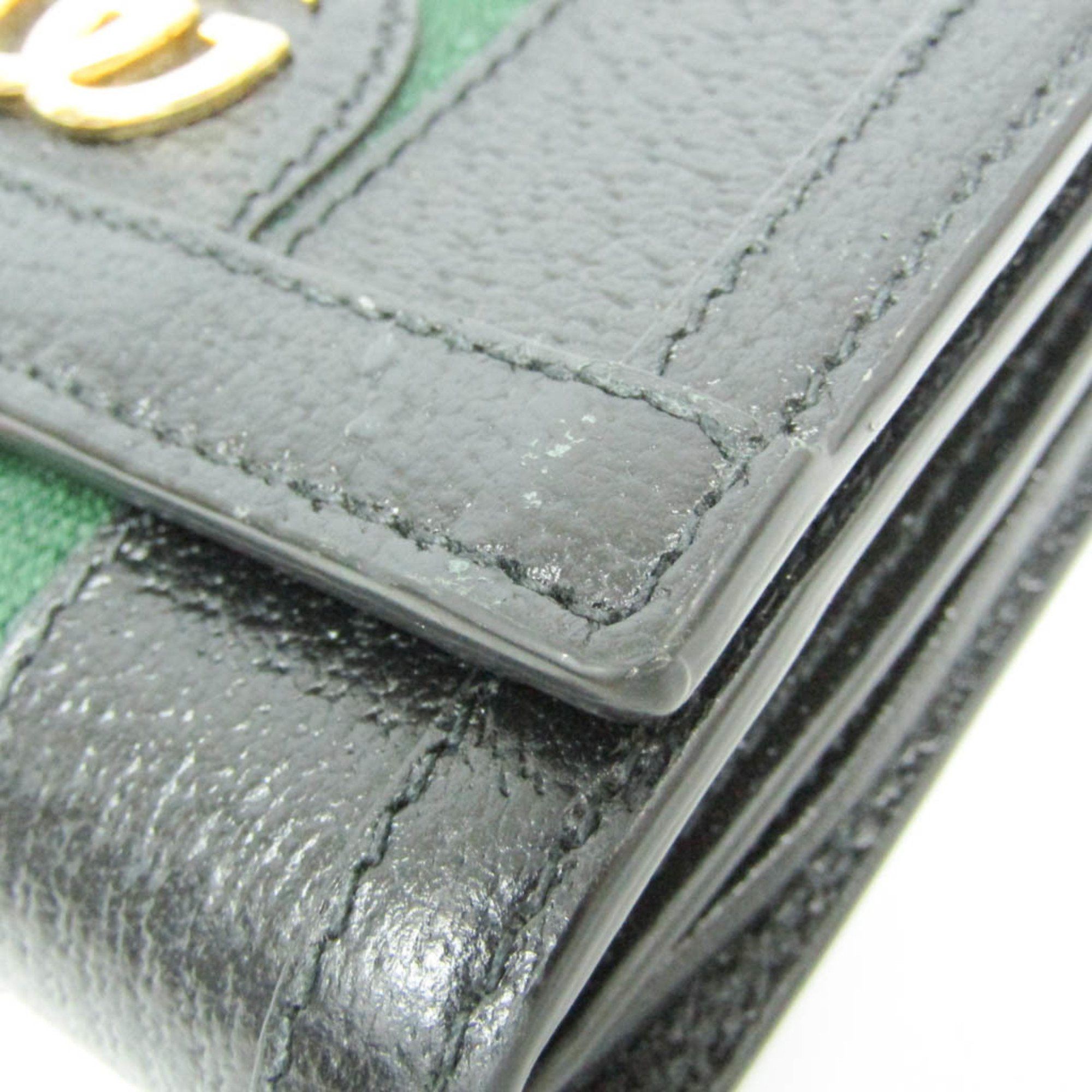 Gucci Gucci Ophidia Sherry Line Double G 719887 Men,Women Leather Wallet (bi-fold) Black Size ONE SIZE - 7 Thumbnail