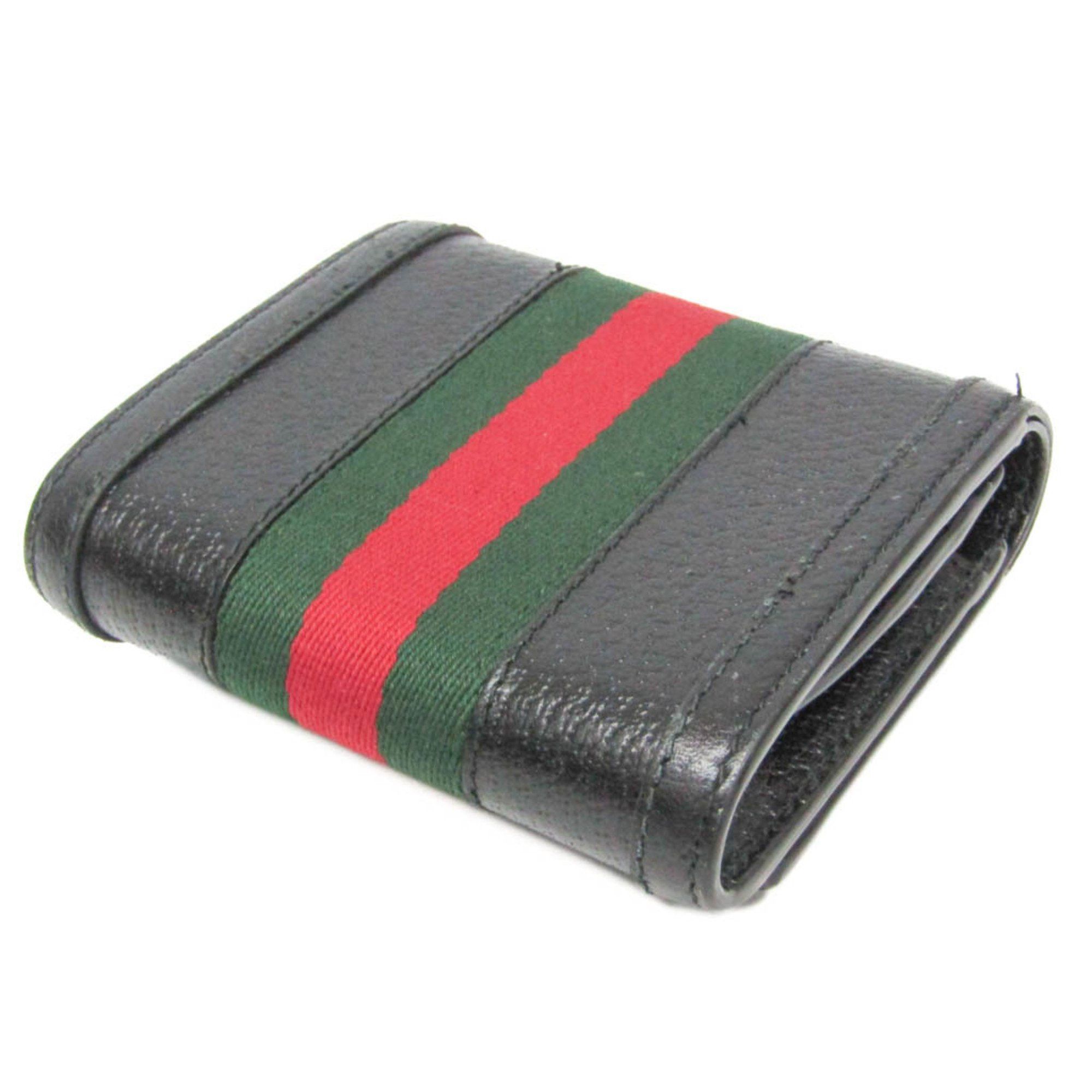 Gucci Gucci Ophidia Sherry Line Double G 719887 Men,Women Leather Wallet (bi-fold) Black Size ONE SIZE - 2 Thumbnail