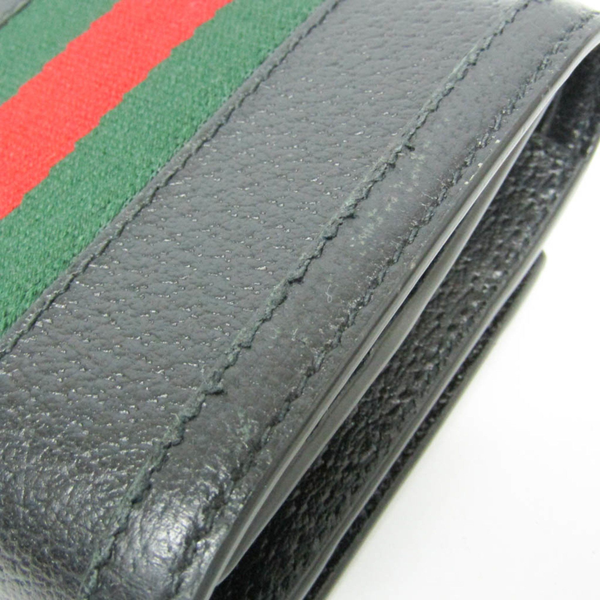 Gucci Gucci Ophidia Sherry Line Double G 719887 Men,Women Leather Wallet (bi-fold) Black Size ONE SIZE - 8 Thumbnail