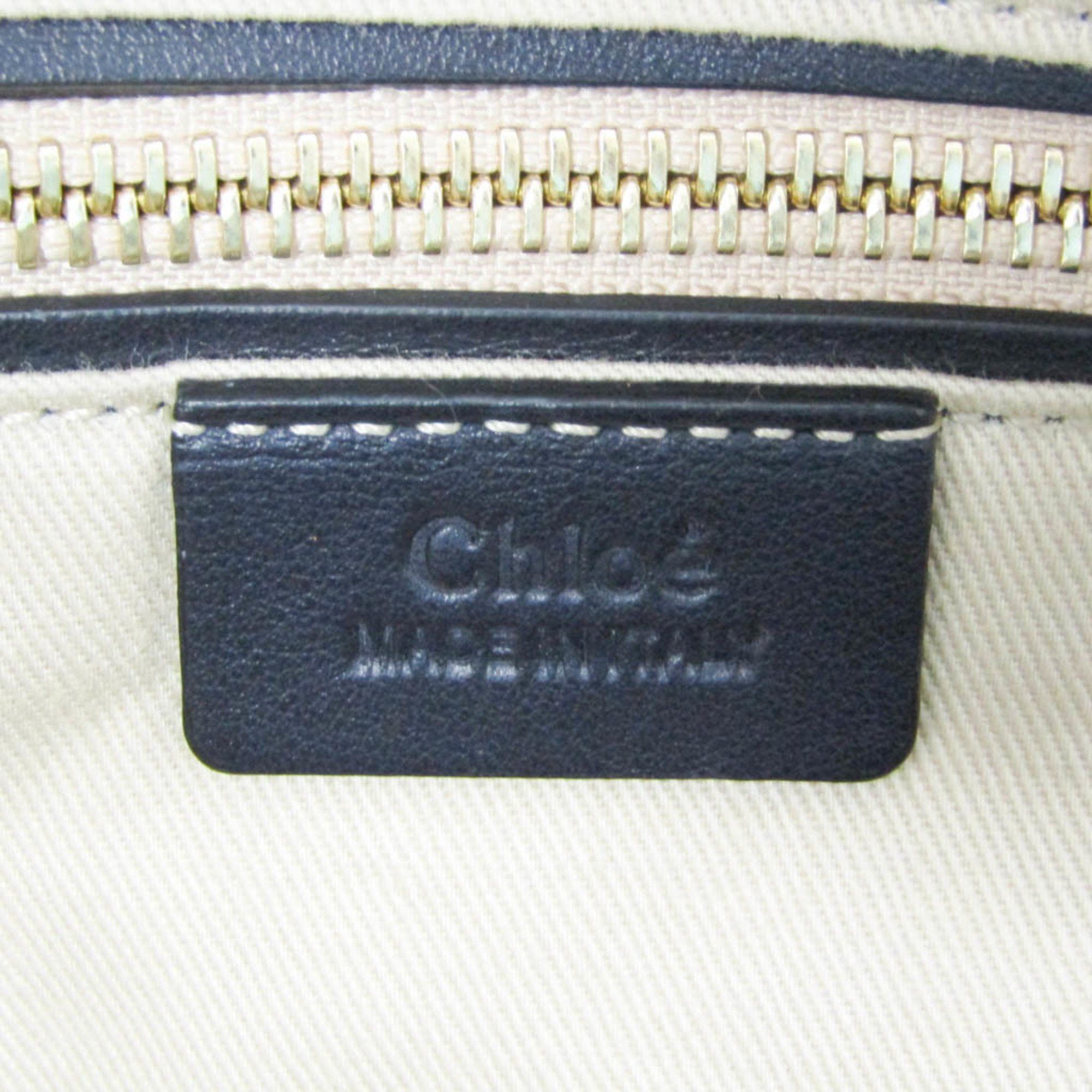 Chloe Chloé CHC18WS171A554D4 Women's Leather,Suede Tote Bag Dark Navy Size ONE SIZE - 11 Thumbnail