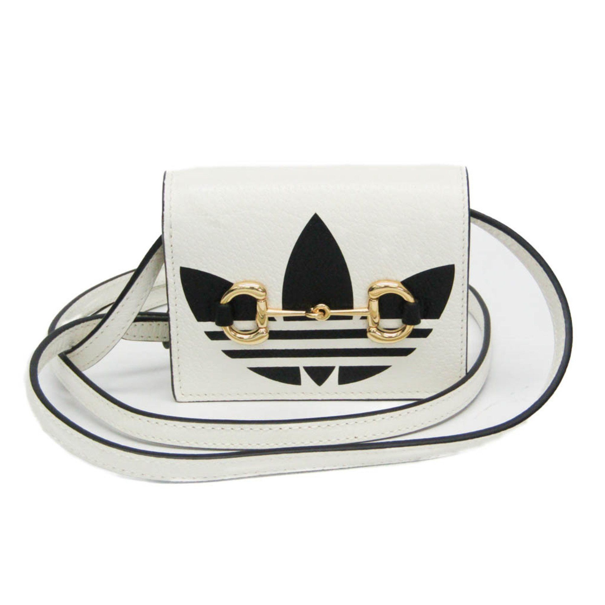 Gucci Gucci X Adidas With Hose Bit 702248 Women's Leather Chain/Shoulder Wallet Black,White Size ONE SIZE - 2 Thumbnail