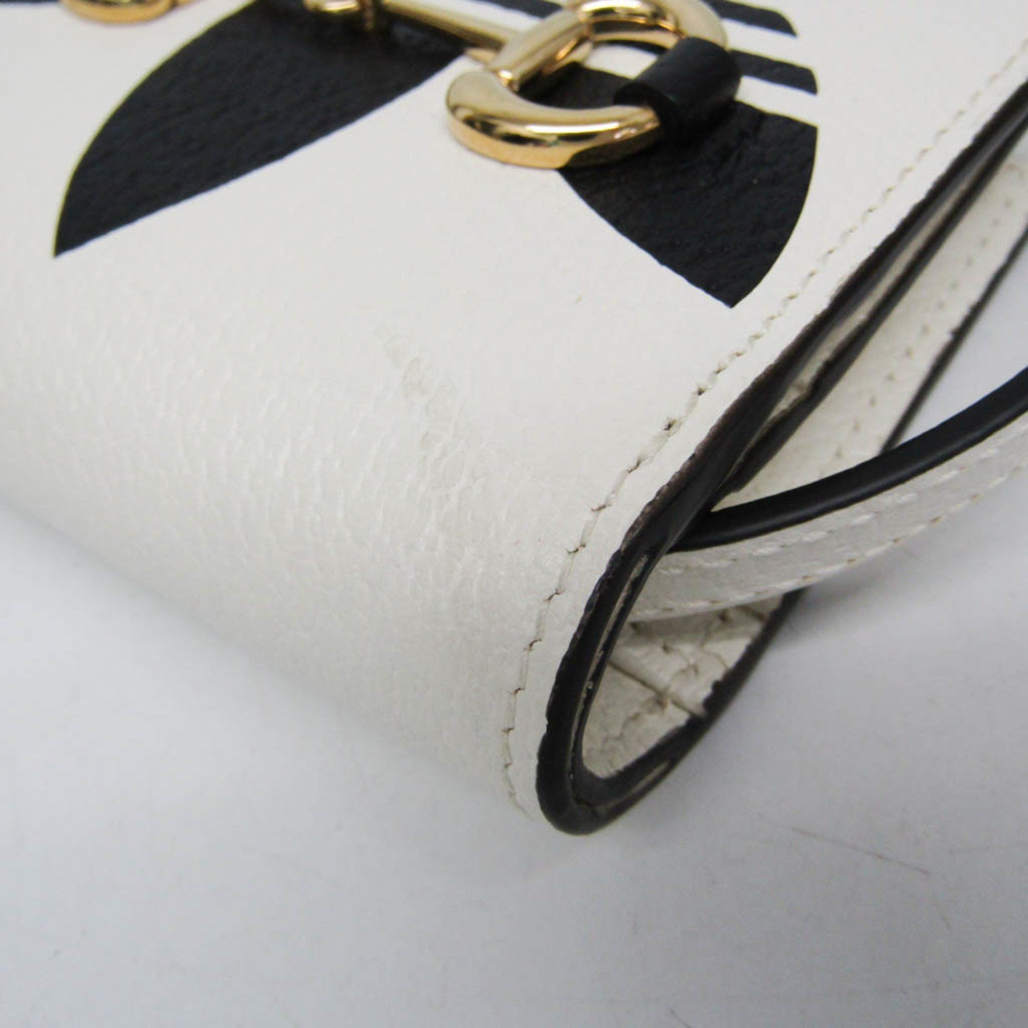 Gucci Gucci X Adidas With Hose Bit 702248 Women's Leather Chain/Shoulder Wallet Black,White Size ONE SIZE - 8 Thumbnail