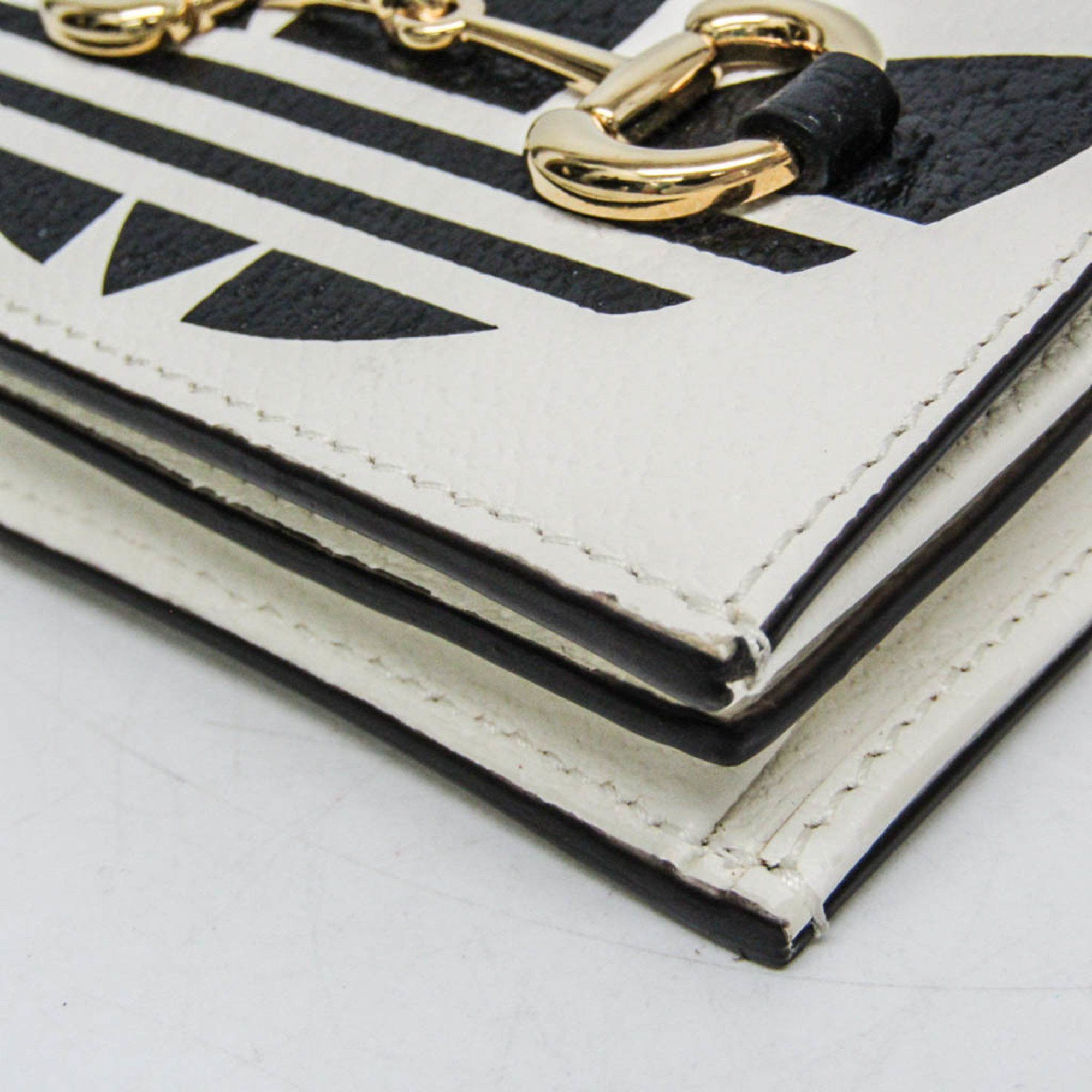 Gucci Gucci X Adidas With Hose Bit 702248 Women's Leather Chain/Shoulder Wallet Black,White Size ONE SIZE - 6 Thumbnail