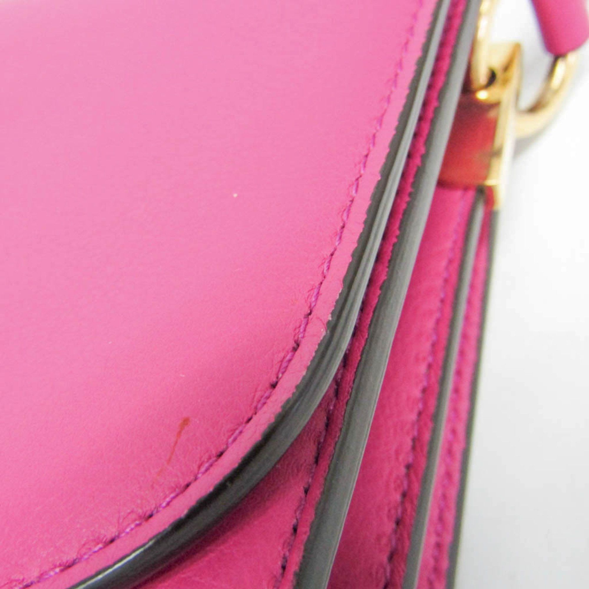 Salvatore Ferragamo Salvatore Ferragamo Gancini FZ-21 H321 Women's Leather Shoulder Bag Pink,Purple Size ONE SIZE - 7 Thumbnail