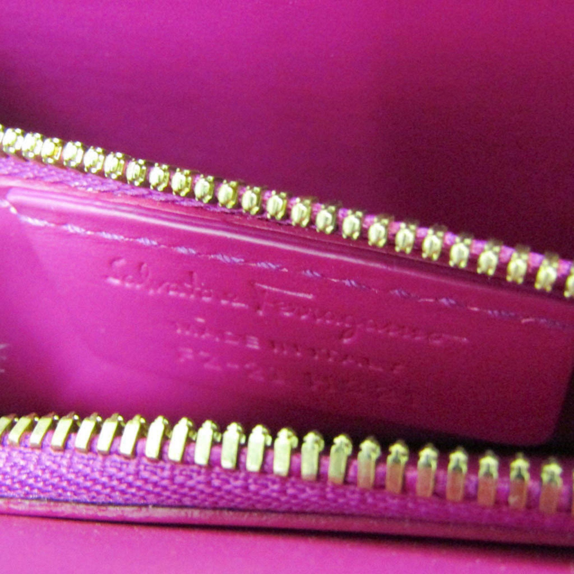 Salvatore Ferragamo Salvatore Ferragamo Gancini FZ-21 H321 Women's Leather Shoulder Bag Pink,Purple Size ONE SIZE - 13 Thumbnail