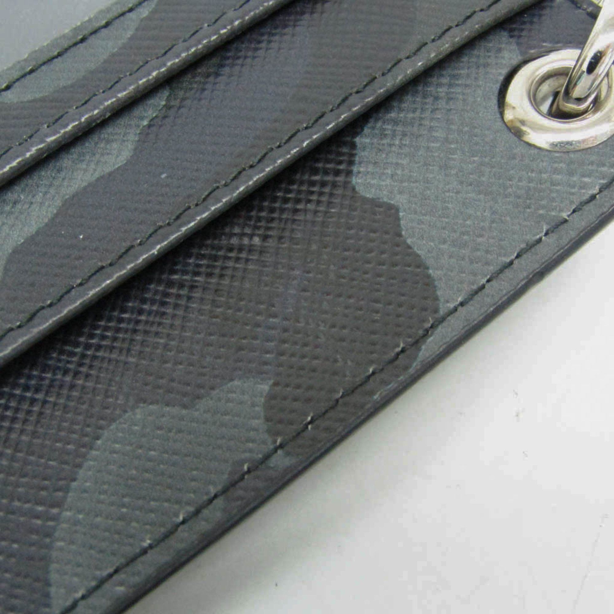 Prada Prada Saffiano Camouflage Shoulder Pouch Men,Women Leather Shoulder Bag Black,Khaki Size ONE SIZE - 9 Thumbnail