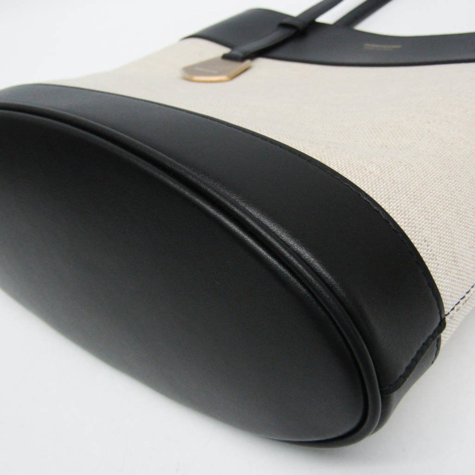 Salvatore Ferragamo Salvatore Ferragamo Charming Tote Bag AU-21/7533 Women's Leather,Canvas Shoulder Bag,Tote Bag Black,Light Brown Size ONE SIZE - 6 Thumbnail