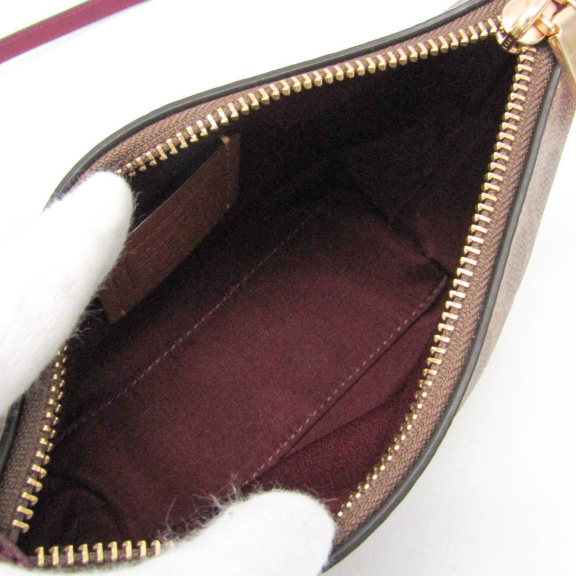 Coach Coach Signature Horse And Carriage Zip Top CX606 Women's Leather,PVC Shoulder Bag Beige,Brown,Purple Size ONE SIZE - 3 Thumbnail