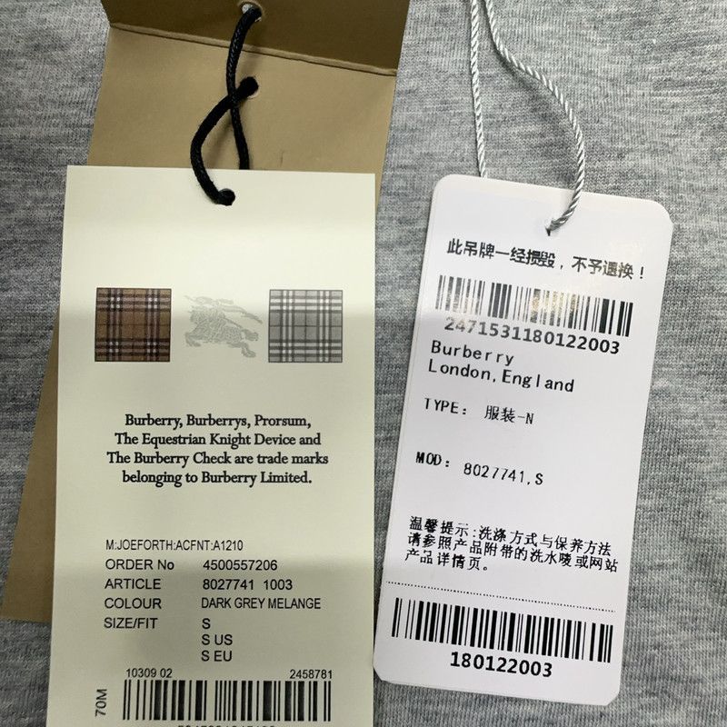 Burberry Burberry Gray Embroidered Short Sleeve T-Shirt 0079 Size US S / EU 44-46 / 1 - 3 Thumbnail