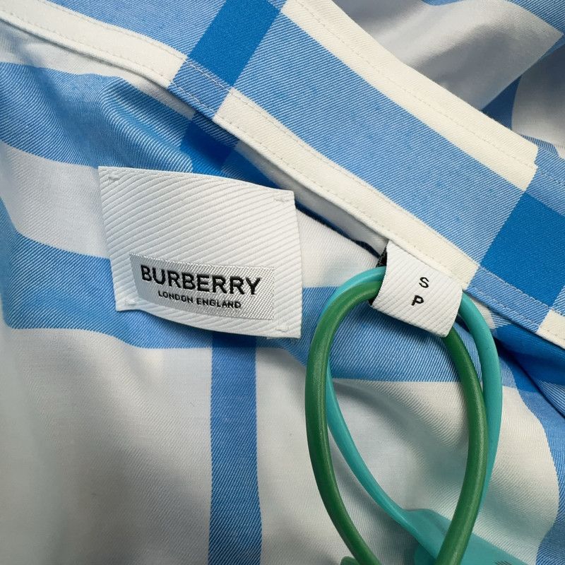 Burberry Burberry Blue Checked Long Sleeve Shirt 0079 Size US S / EU 44-46 / 1 - 4 Thumbnail