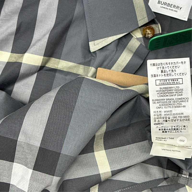Burberry Burberry Blue Short Sleeve Check Shirt 0079 Size US L / EU 52-54 / 3 - 2 Thumbnail