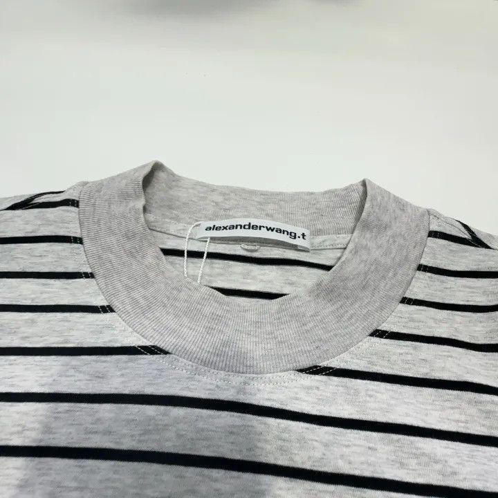 Alexander Wang Alexander Wang Striped Crop Long Sleeve T-Shirt 0079 Size XS / US 0-2 / IT 36-38 - 7 Thumbnail