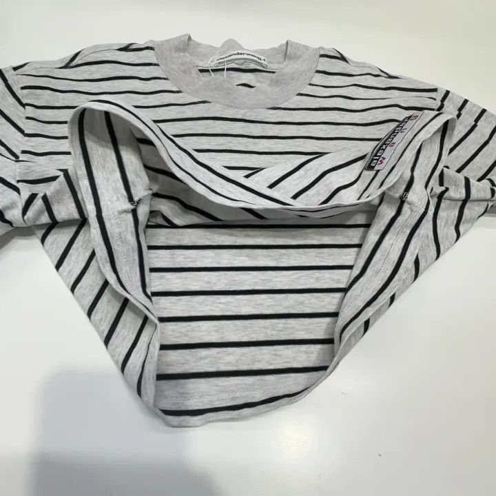 Alexander Wang Alexander Wang Striped Crop Long Sleeve T-Shirt 0079 Size XS / US 0-2 / IT 36-38 - 9 Thumbnail