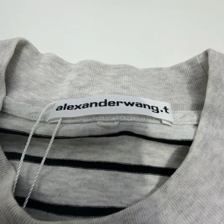 Alexander Wang Alexander Wang Striped Crop Long Sleeve T-Shirt 0079 Size XS / US 0-2 / IT 36-38 - 6 Thumbnail