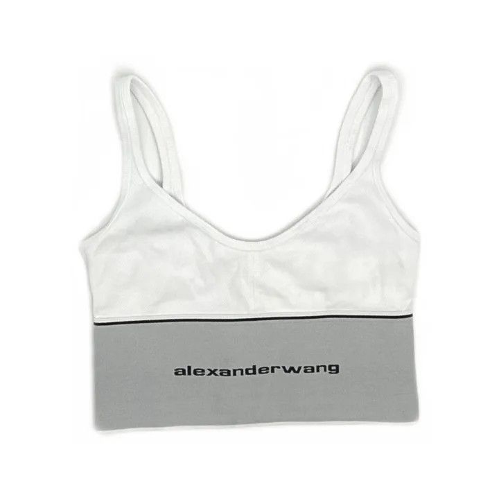 Alexander Wang Alexander Wang SS21 Ribbed Logo Crop Top 0079 Size XS / US 0-2 / IT 36-38 - 2 Thumbnail