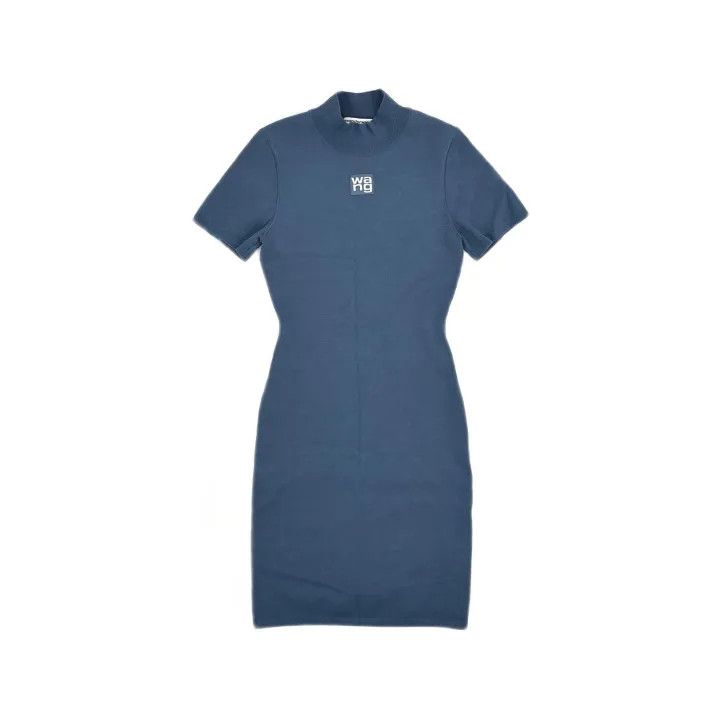 Alexander Wang Alexander Wang Blue Logo Short Sleeve Dress 0079 Size XS / US 0-2 / IT 36-38 - 2 Thumbnail