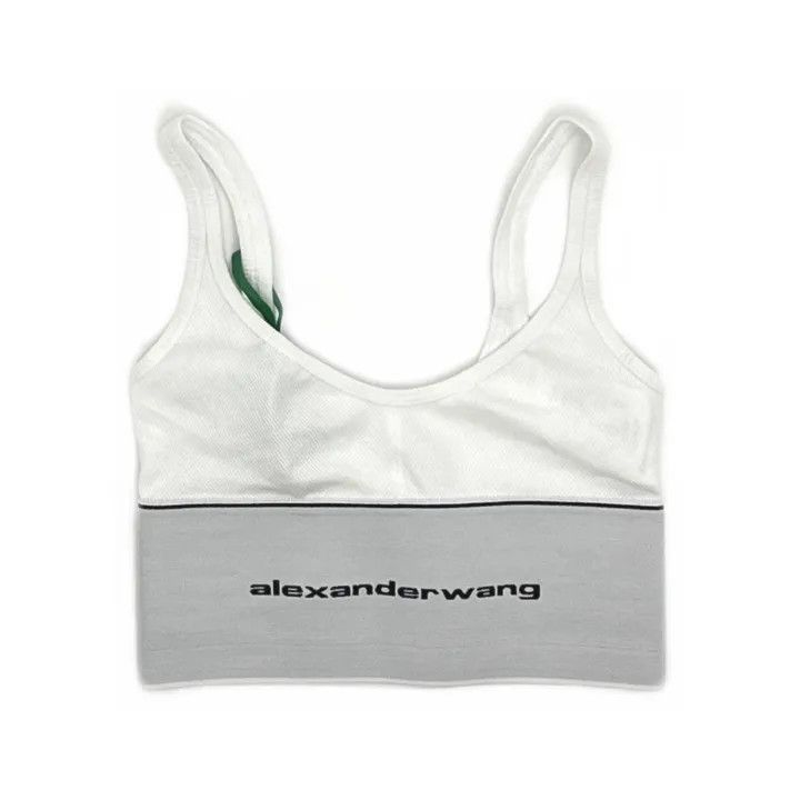 Alexander Wang Alexander Wang Ribbed Stretch Logo Bralette 0079 Size XXS / US 00 / IT 34 - 2 Thumbnail