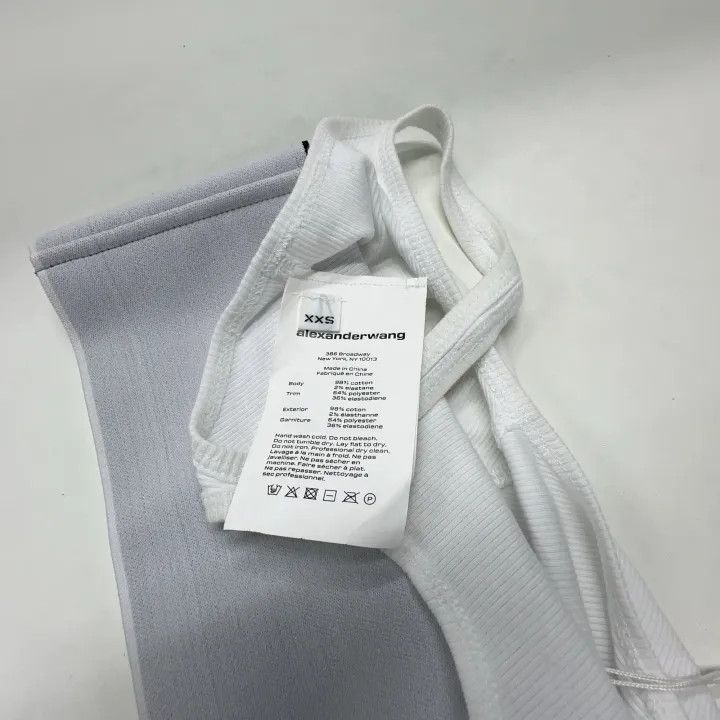 Alexander Wang Alexander Wang Ribbed Stretch Logo Bralette 0079 Size XXS / US 00 / IT 34 - 6 Thumbnail