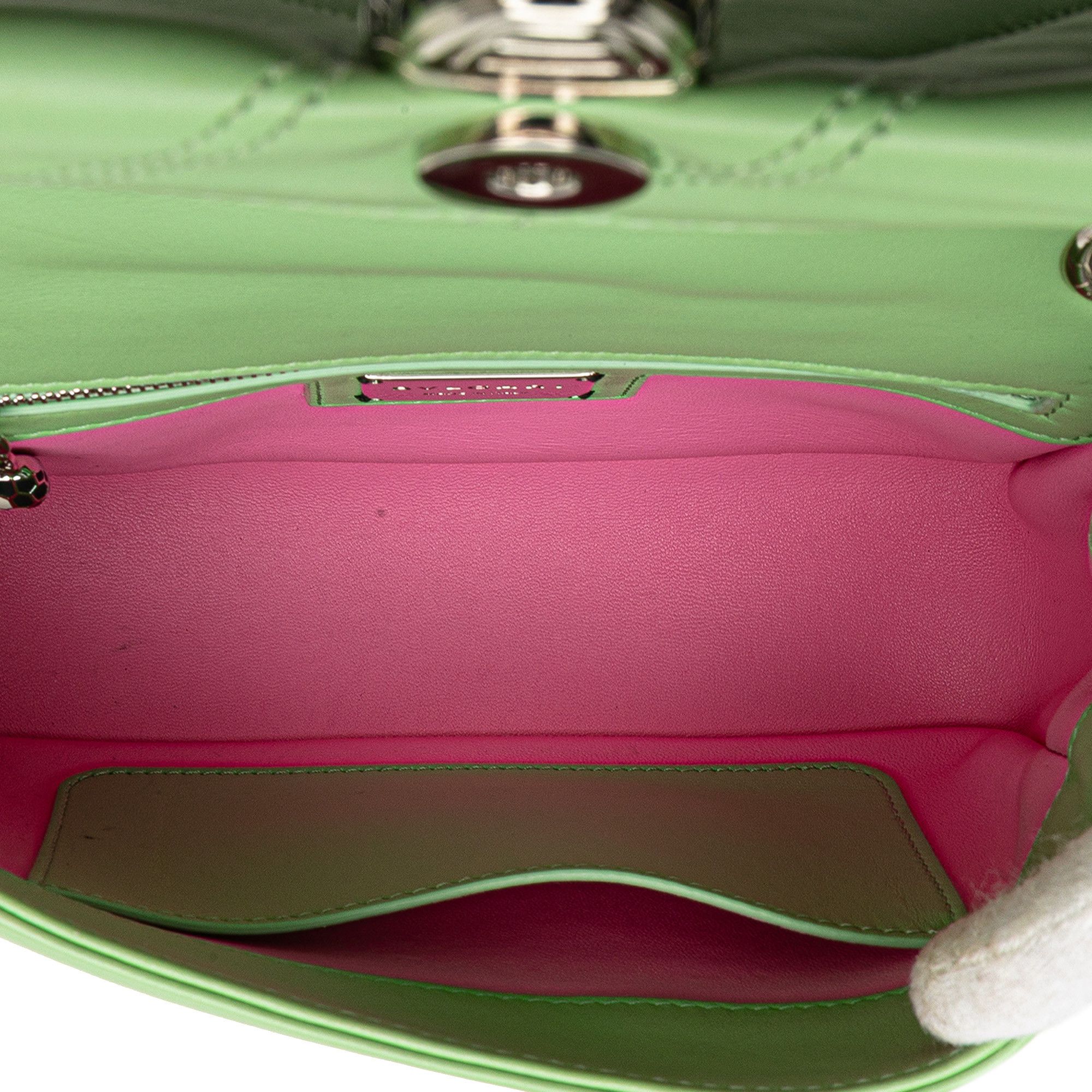 Bvlgari Leather Serpenti Cabochon Chain Crossbody