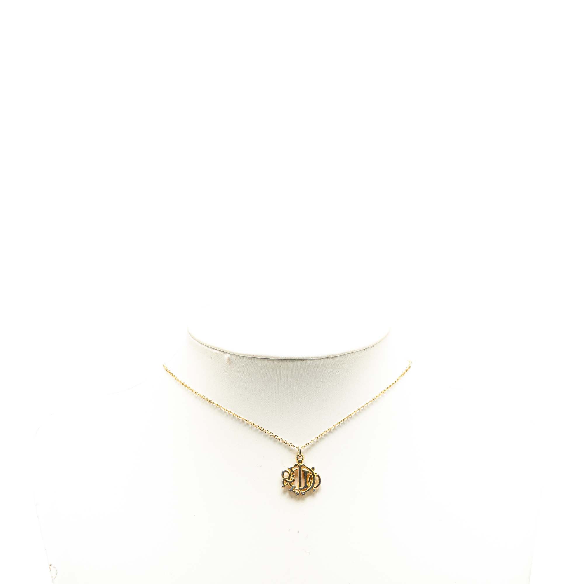 Dior Dior Gold Plated Logo Pendant Necklace Size ONE SIZE - 5 Thumbnail