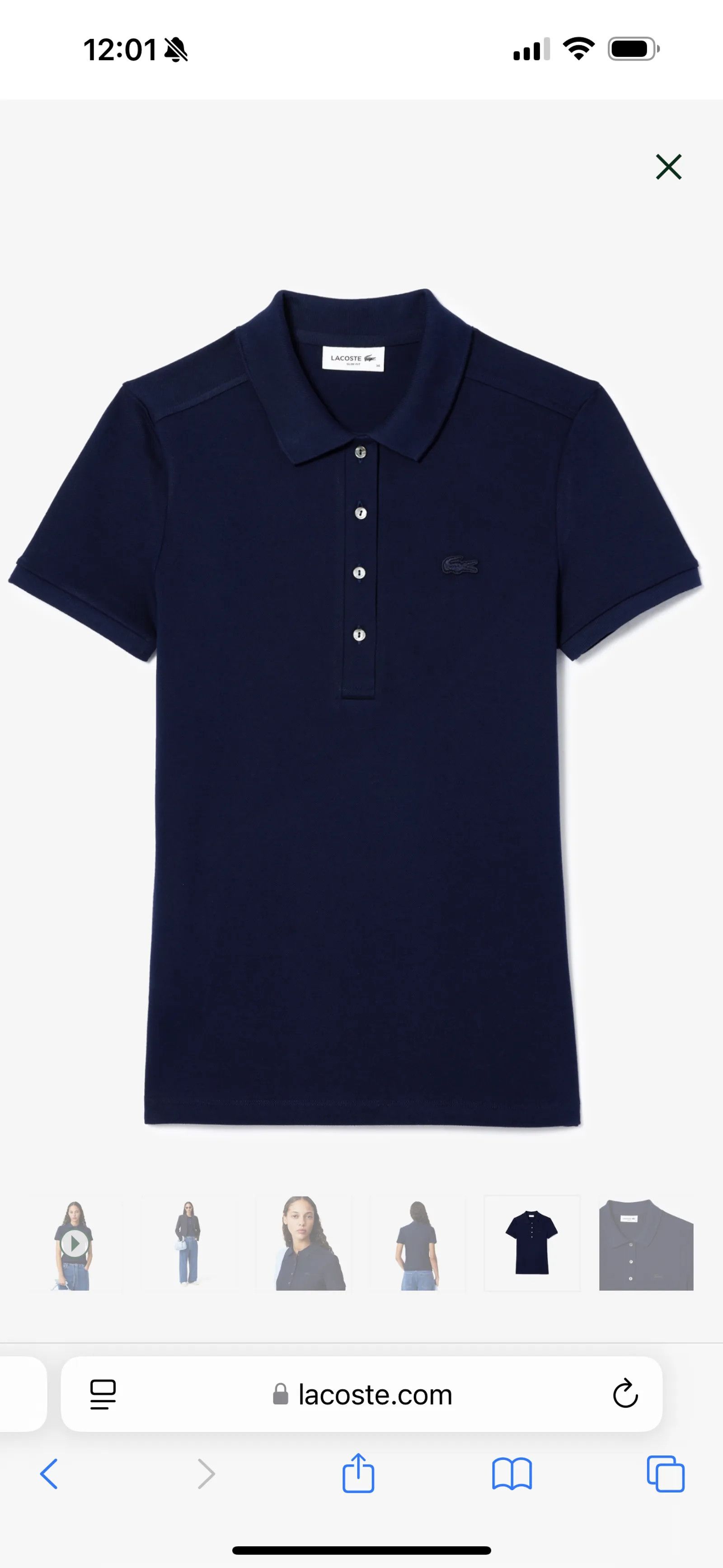 Lacoste Lacoste L.12.D Slim Fit Stretch Mini Piqué Polo T-shirt Size S / US 4 / IT 40 - 5 Thumbnail