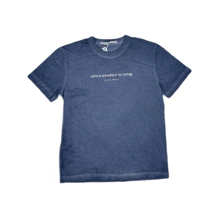 Alexander Wang Alexander Wang SS22 Logo Knit Short Sleeve T-Shirt 0079 Size M / US 6-8 / IT 42-44 - 2 Thumbnail