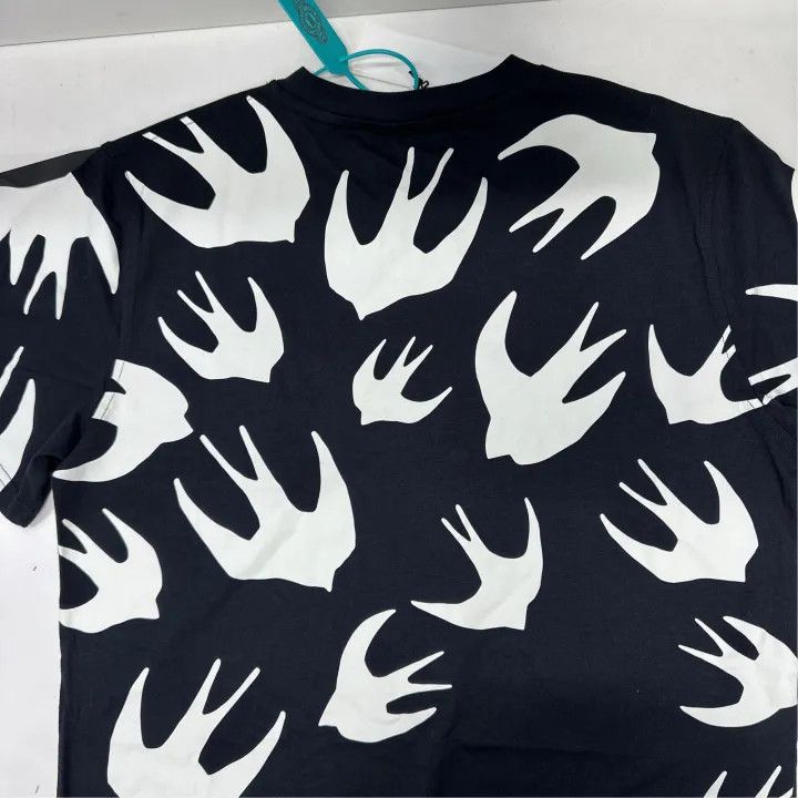 Alexander McQueen McQ Alexander McQueen Black Swallow Print Dress 0079 Size L / US 10 / IT 46 - 10 Thumbnail