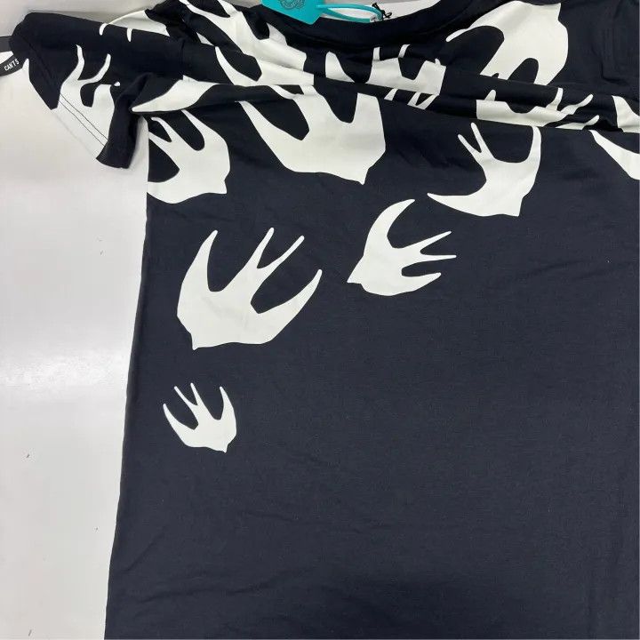 Alexander McQueen McQ Alexander McQueen Black Swallow Print Dress 0079 Size L / US 10 / IT 46 - 11 Thumbnail