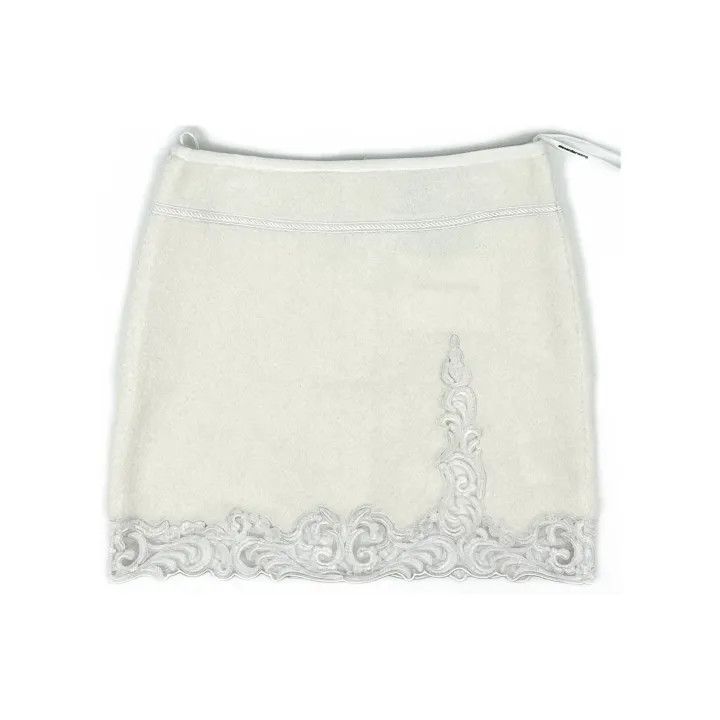 Alexander Wang Alexander Wang FW23 Casual White Lace Trim Skirt 0079 Size 23" - 2 Thumbnail