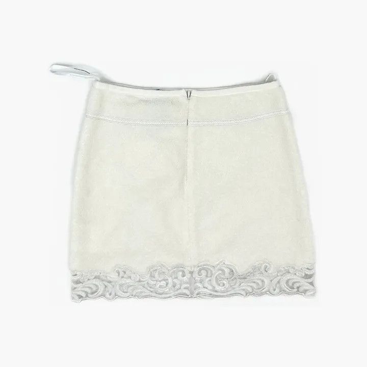 Alexander Wang Alexander Wang FW23 Casual White Lace Trim Skirt 0079 Size 23" - 3 Thumbnail
